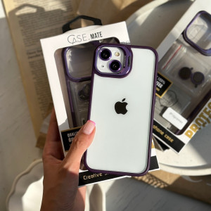 قاب Purple Eason Case همراه با محافظ لنز رینگی آیفون 12-12 پرو
