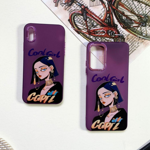 قاب دخترانه طرح Cool Girl بنفش گوشی سامسونگ S21 FE