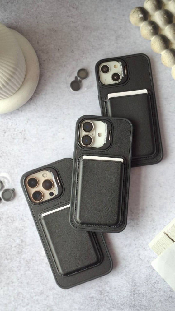 قاب چرمی MagSafe دار با کیف کارت مگنتی گوشی آیفون 13 و آیفون 14