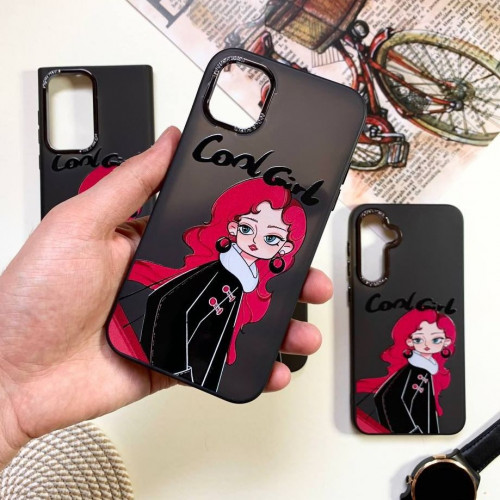  Black Red Hair Cool Girl design for iPhone X-Xs