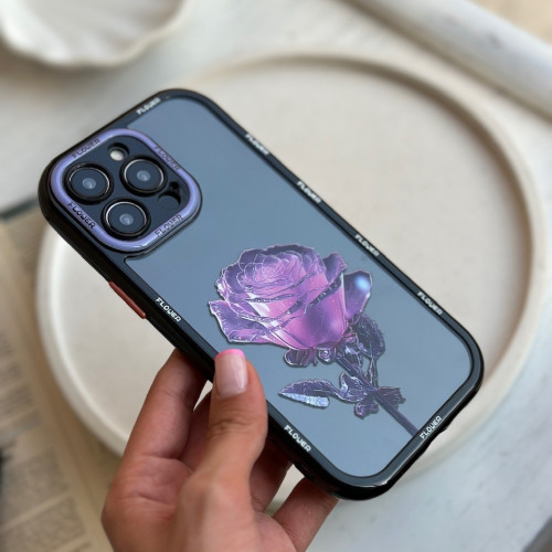 iPhone 13 Pro purple rose design frame Cover