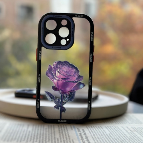 iPhone 13 Pro purple rose design frame Cover