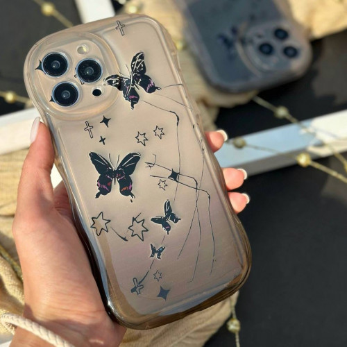 Black Butterfly iPhone 12 Pro case with strap